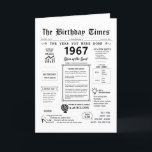 1967 The Year You Were Born Birthday Card<br><div class="desc">Want a birthday card that goes beyond "Happy Birthday"? Our 1967 birthday card is a time capsule! It's packed with fascinating facts about the year they were born, from major milestones (the first ATM) to surprising inventions (the computer mouse). Dive deeper with details on everyday life in 1967, including popular...</div>