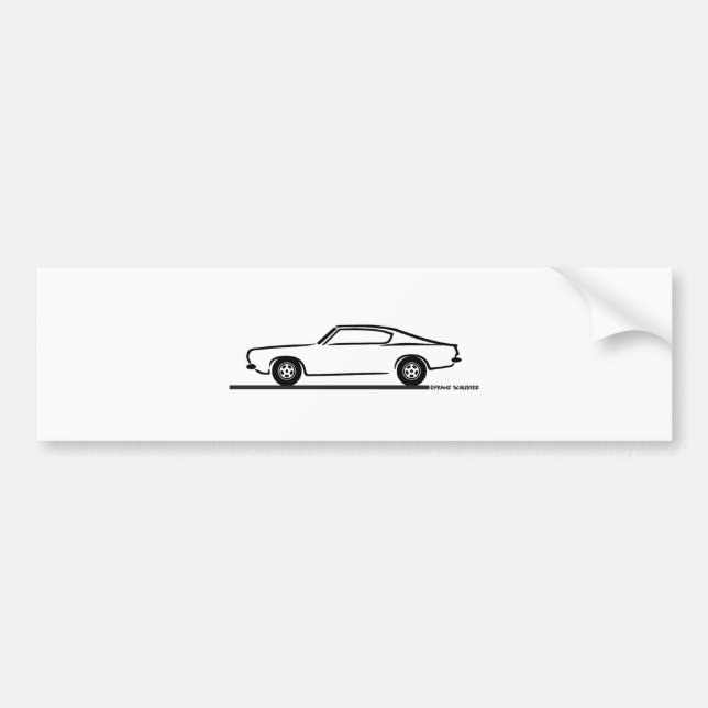 1968 1969 Plymouth Barracuda Bumper Sticker (Front)