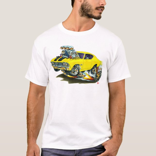 1968-69 Chevelle Yellow-Black Car T-Shirt (Front)