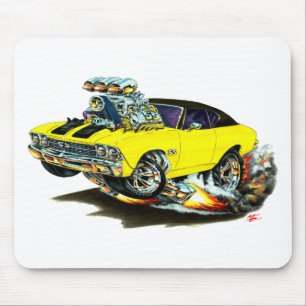 1968-69 Chevelle Yellow-Black Top Car Mouse Pad