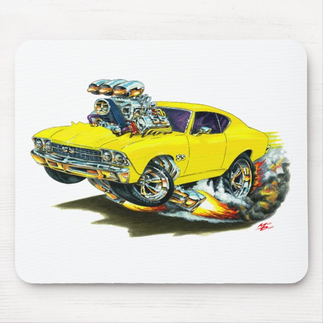 1968-69 Chevelle Yellow Car Mouse Pad (Front)