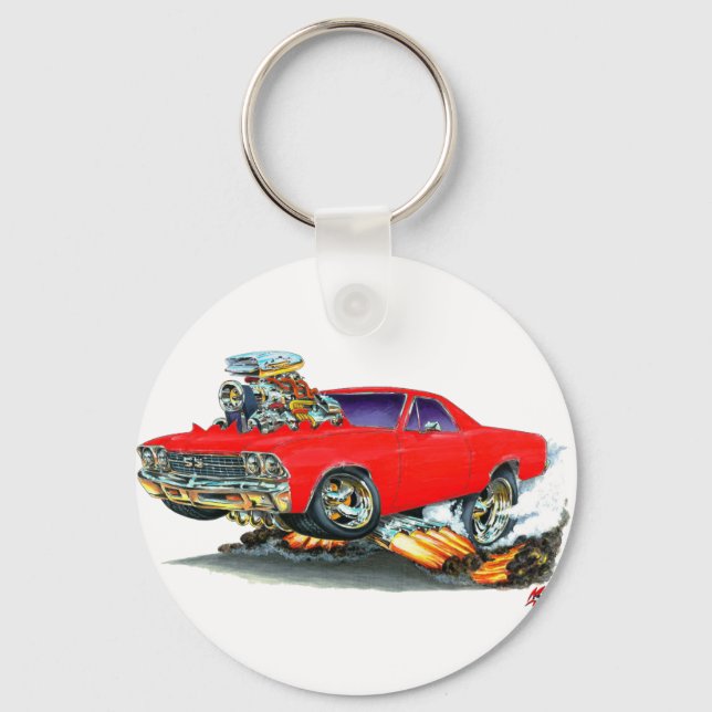 1968-69 El Camino Red Truck Key Ring (Front)