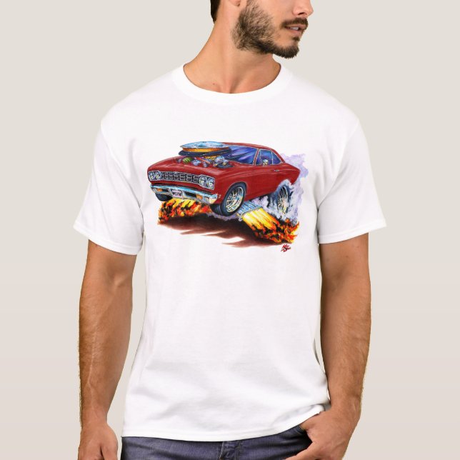 1968-69 Roadrunner Maroon Car T-Shirt (Front)