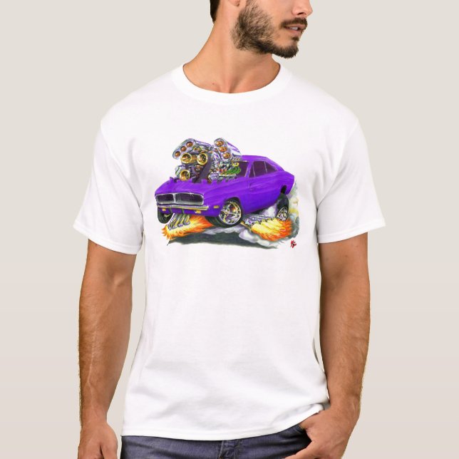 1968-70 Charger Purple Car T-Shirt (Front)