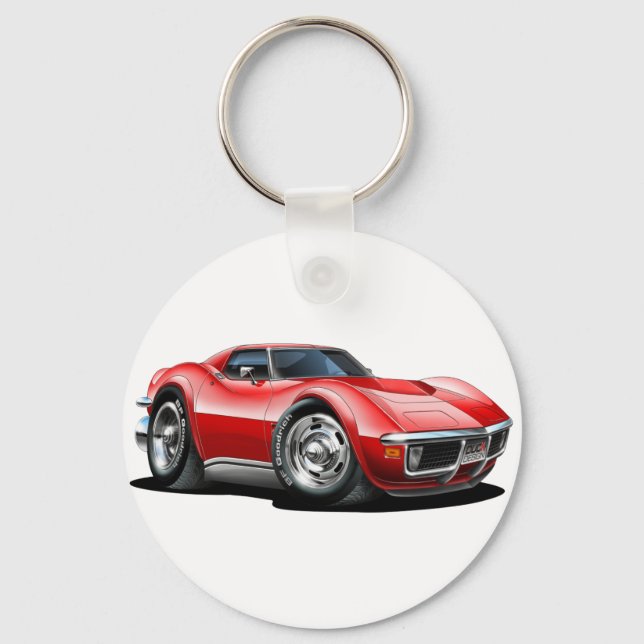 1968-72 Corvette Red Car Key Ring (Front)