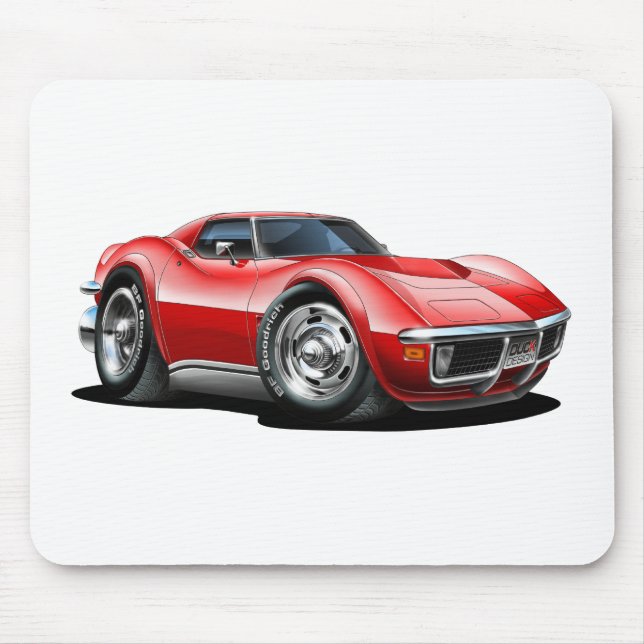 1968-72 Corvette Red Car Mouse Pad (Front)