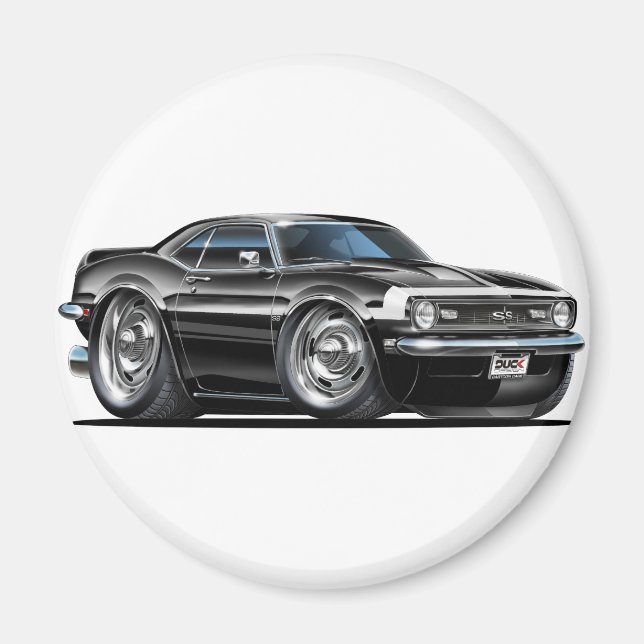 1968 Camaro Black-White Car Magnet (Front)