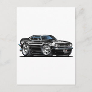 1968 Camaro Black-White Car Postcard