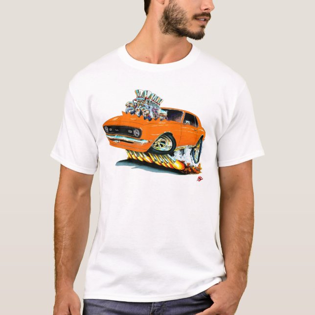 1968 Camaro SS Orange Car T-Shirt (Front)