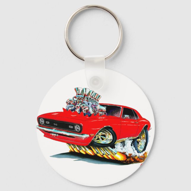 1968 Camaro SS Red Car Key Ring (Front)