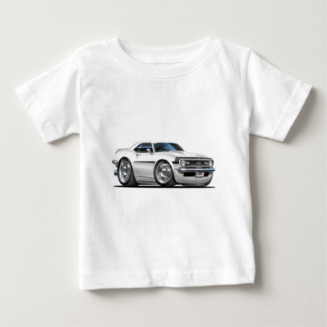 1968 Camaro White-Black Car Baby T-Shirt (Front)