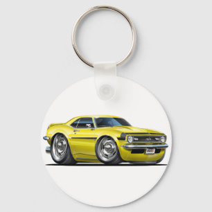 1968 Camaro Yellow-Black Car Key Ring