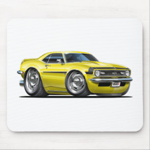 1968 Camaro Yellow-Black Car Mouse Pad