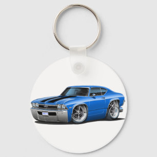 1968 Chevelle Blue-Black Car Key Ring