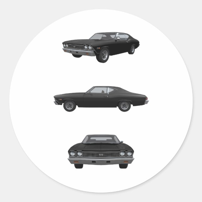 1968 Chevelle SS: Classic Round Sticker (Front)