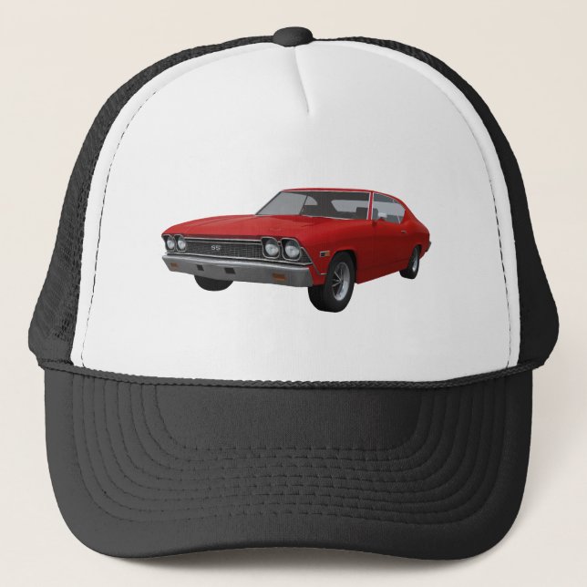 1968 Chevelle SS: Red Finish Trucker Hat (Front)