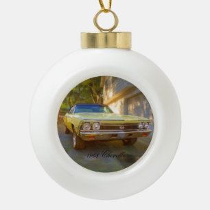 1968 CHEVROLET CHEVELLE SS CERAMIC BALL CHRISTMAS ORNAMENT