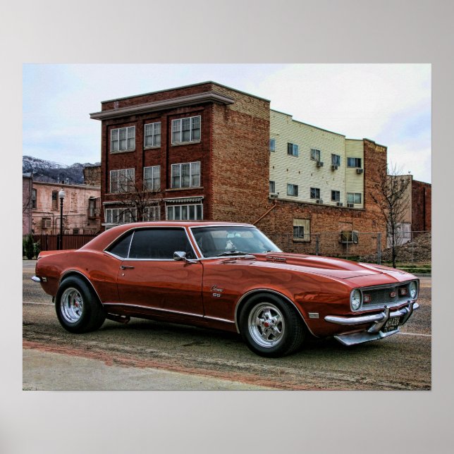 1968 chevy camaro muscle car poster (Front)
