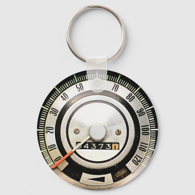 1968 Classic Sports Car Speedometer Key Ring (Front)