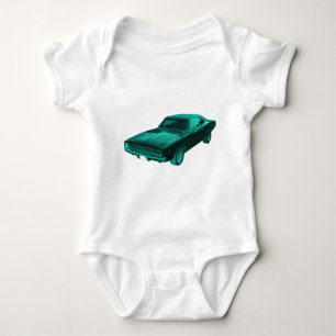 1968 dodge charger blue mopar baby bodysuit