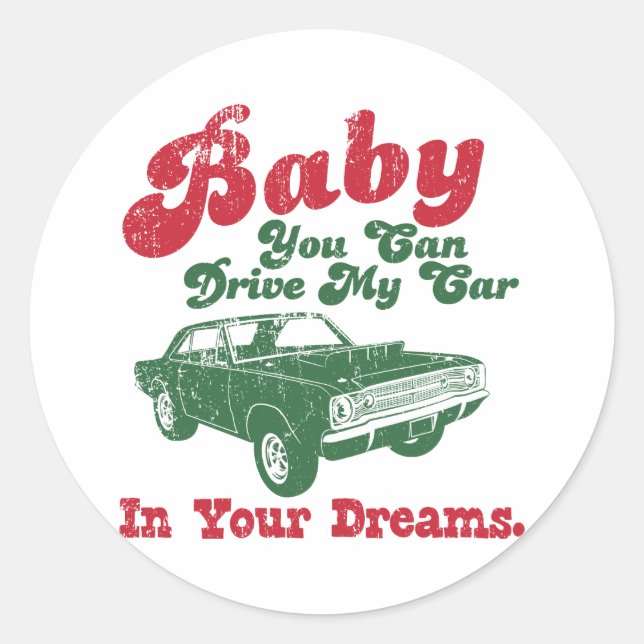 1968 Dodge Hurst Hemi Dart Classic Round Sticker (Front)