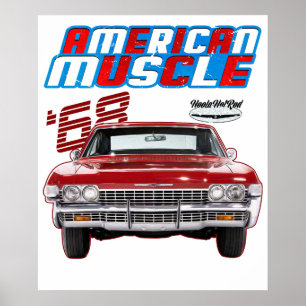 1968 Fastback,pony car,Hotrod,Drag Car,Oldtimer,cl Poster