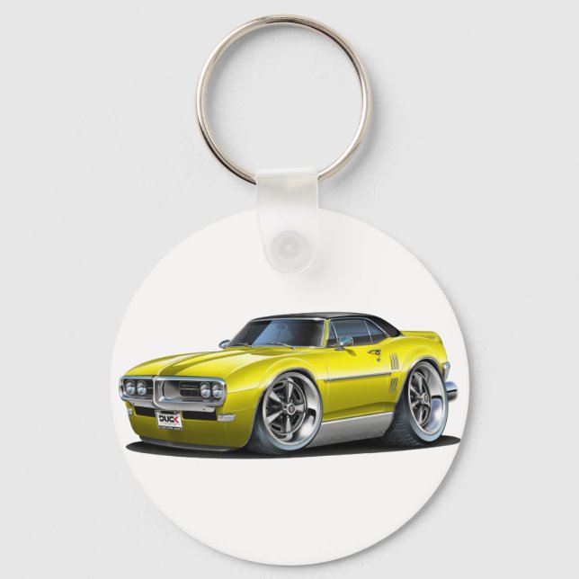 1968 Firebird Yellow-Black Car Key Ring (Front)
