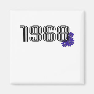 1968 Flower Power Peace Sign Hippie Purple Magnet