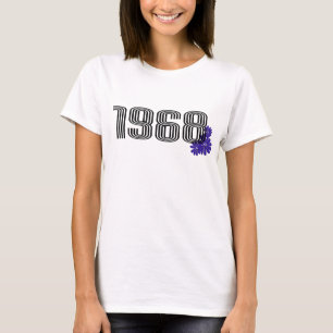 1968 Flower Power Peace Sign Hippie Purple T-Shirt