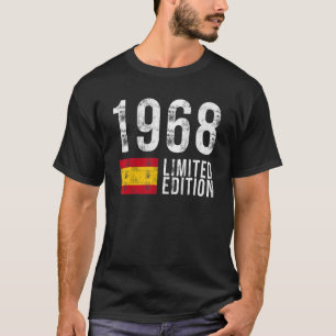 1968 Limited Edition Spain with Flag Birthday T-Shirt
