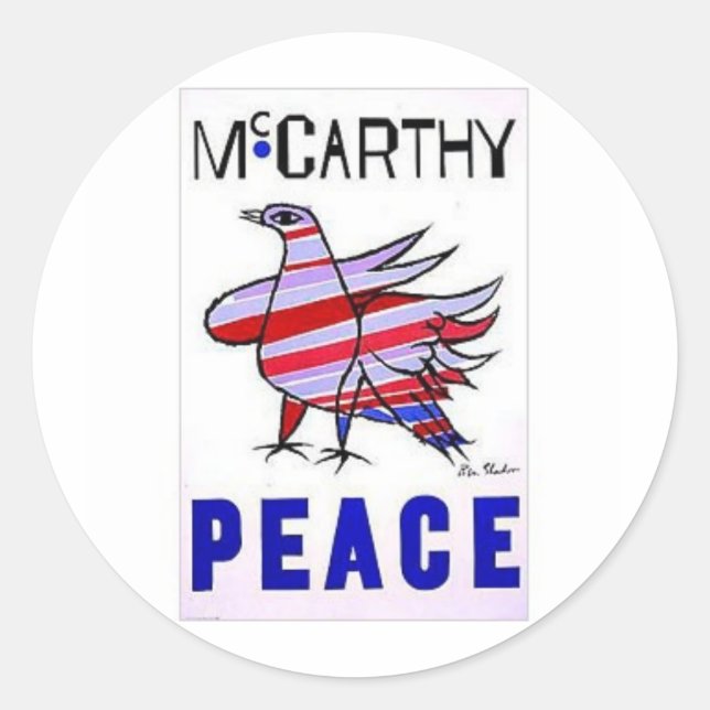1968 Mccarthy Classic Round Sticker (Front)