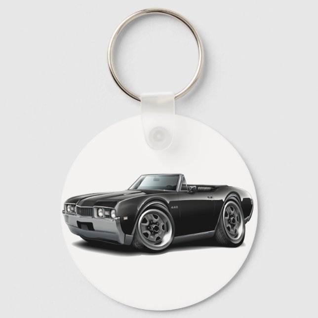 1968 Olds 442  Black Convertible Key Ring (Front)