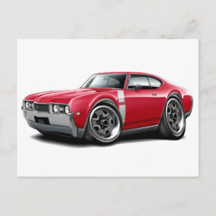 1968 Olds 442 Red-White Car Postcard