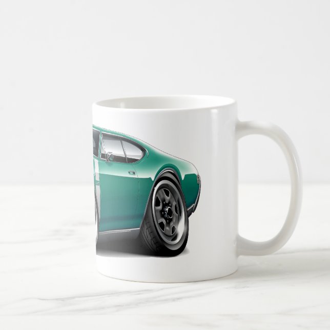 1968 Olds 442 Teal-White Car Coffee Mug (Right)