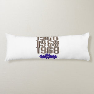 1968 Peace Sign Hippie Flower Power Purple Body Cushion