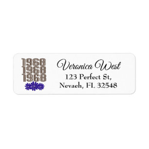 1968 Peace Sign Hippie Flower Power Purple Return Address Label