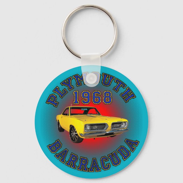 1968 Plymouth Barracuda Keychain. Key Ring (Front)