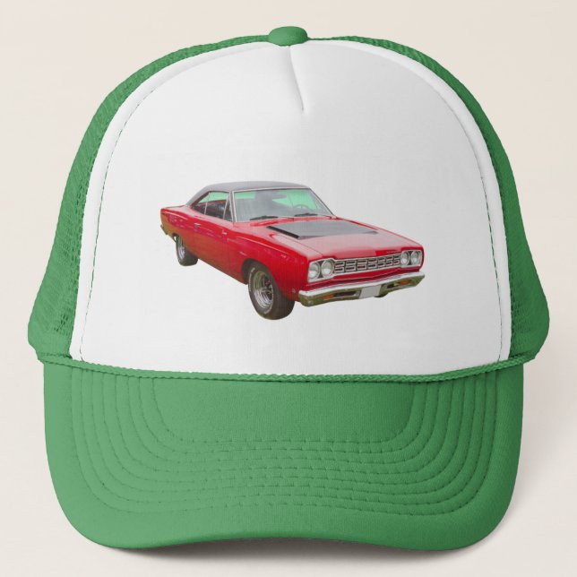 1968 Plymouth Roadrunner Muscle Car Trucker Hat (Front)