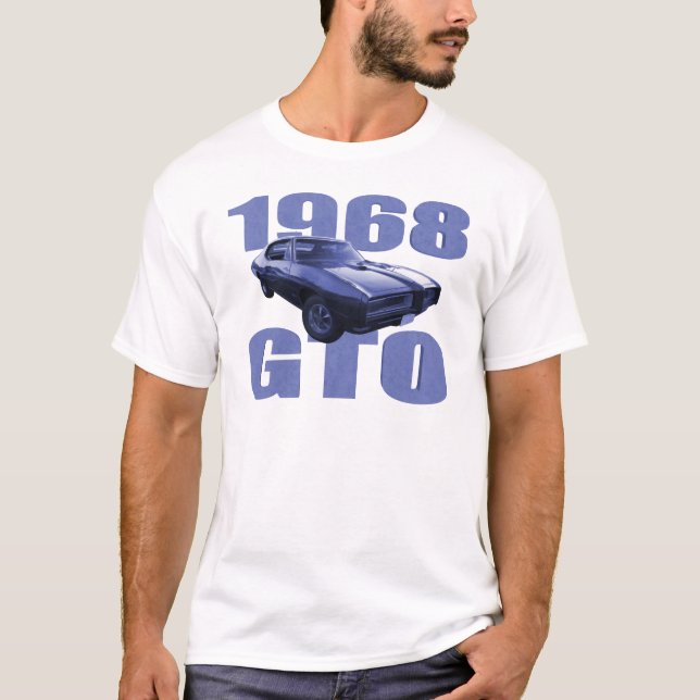 1968 Pontiac GTO Blue T-Shirt (Front)