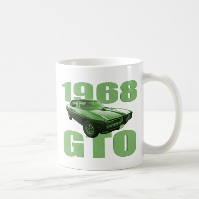 1968 Pontiac GTO Muscle Car Green Coffee Mug (Right)