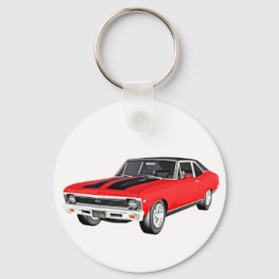 1968 Red Muscle Car Key Ring