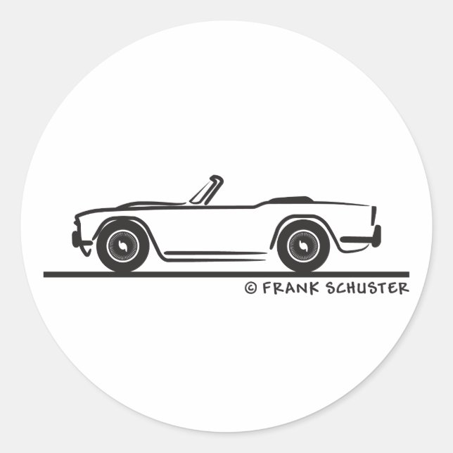 1968 Triumph TR4 Classic Round Sticker (Front)
