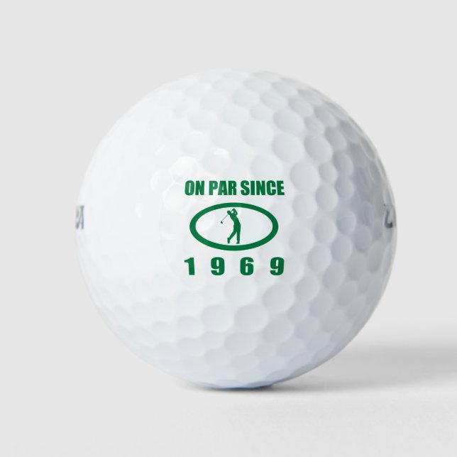 1969 50th Birthday For Golfers Golf Balls (Front)