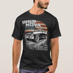1969 69 Nova Silhouette Muscle Car American T-Shirt