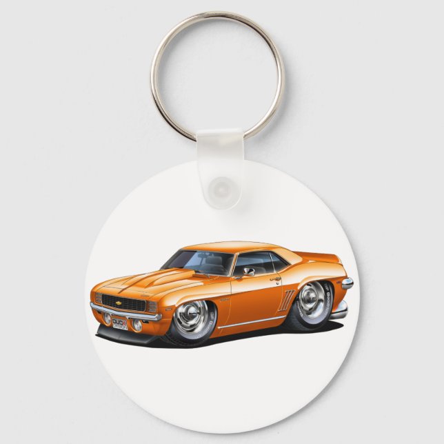 1969 Camaro Orange Car Key Ring (Front)