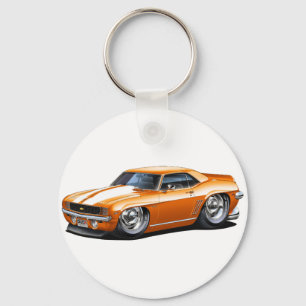 1969 Camaro Orange-White Car Key Ring