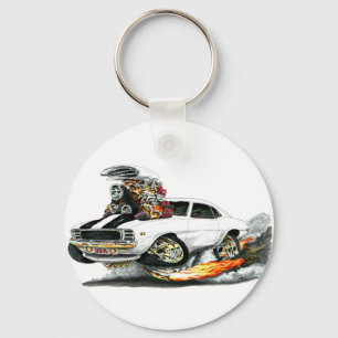 1969 Camaro RS SS White-Black Car Key Ring
