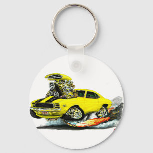 1969 Camaro RS SS Yellow-Black Car Key Ring