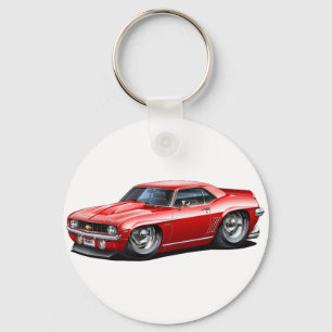 1969 Camaro SS Red Car Key Ring