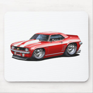 1969 Camaro SS Red-White Car Mouse Pad